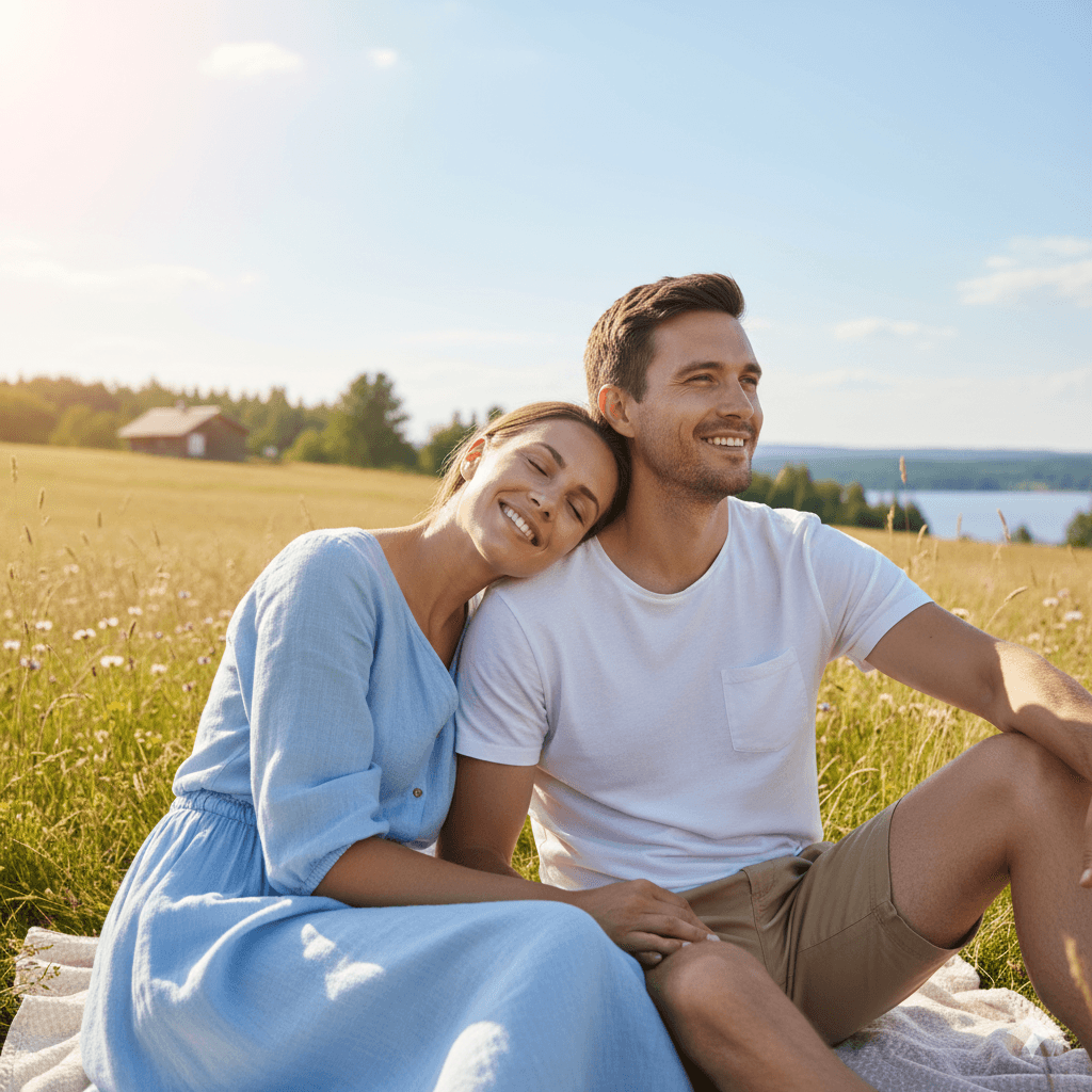Happy couple enjoying wellness